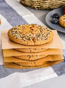 100 piezas Papel para hornear simple a prueba de grasa - Caqui - Ver 1