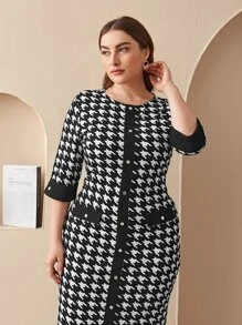 Mulvari Vestido bajo con abertura de pata de gallo