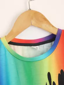 SHEIN Áo thun tay ngắn họa tiết neon gradient Splash-Ink cho bé trai tuổi mới lớn, mặc thường ngày vào mùa hè - Nhiều màu - Xem 4