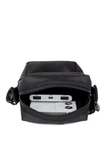 High School Students University Freshman Multifunctional Sling Bag Shoulder Bag Casual Bag Men Mini Crossbody Bag, Handbag Schoolbag For Travel,College,Outdoors,Sports,Commute Sling Bag Shoulder Bag Side Bag Square Bag Black Bag Small Bag For Holiday Summer Men Gifts College Bag Fathers Day Gifts DadFor Books Back To School Multi-Functional Dorm Sling Bag For Man Man Bag Cross Body Bag Side Bag School Supplies Fall Messenger Bag Bag For Man Cylinder Bag Old Money Halloween Christmas - Black - View 2