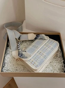 1入組女士格紋肩帶手提包 - 彩色 - 查看 1