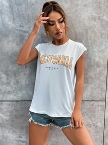 字母圖案背心上衣