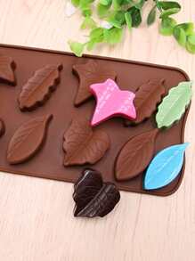 1入組有8個凸孔的葉形矽膠巧克力模具 - 咖啡棕 - 查看 4