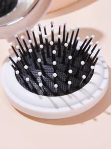 1 pieza Cepillo de bolsillo con espejo con forma de panda, cepillo de viaje con espejo gráfico de dibujos animados 2 en 1, cepillo de pelo mini lindo para bolso, espejo portátil pequeño con cepillo, para niñas, niños, amigos cercanos, estudiantes, adolescentes, peine, cepillo, cepillos de pelo, cepillo de bordes, cepillar el cabello, peine de pelo, peinar el cabello, cepillo desenredante, cepillo de bola, mini cepillo de pelo, juego de cepillos de pelo, peine de madera - Blanco - Ver 3