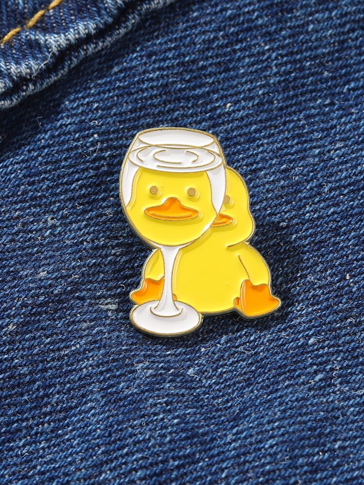 Cartoon Duck Brooch - Multicolor - View 1