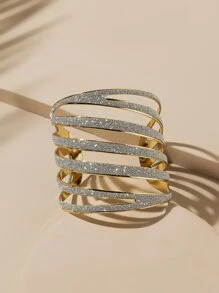 亮片細節鏤空開口手鐲 - 彩色 - 查看 1