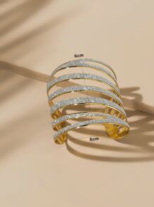 亮片細節鏤空開口手鐲 - 彩色 - 查看 3