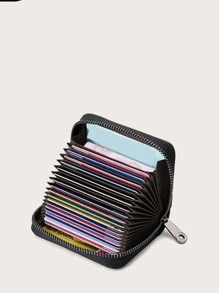 Portacartas con relieve de litchi para hombres, regalos para papá, livianos y portátiles para trabajadores de cuello blanco, ideal para regalo de hombre en vacaciones, aniversario o cumpleaños - Negro - Ver 5