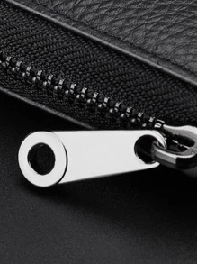 Portacartas con relieve de litchi para hombres, regalos para papá, livianos y portátiles para trabajadores de cuello blanco, ideal para regalo de hombre en vacaciones, aniversario o cumpleaños - Negro - Ver 6