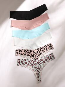6pack Leopard No Show Panty Set - Multicolor - View 4