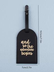 Thẻ hành lý đồ họa chữ cái tối giản - màu đen - Xem 3