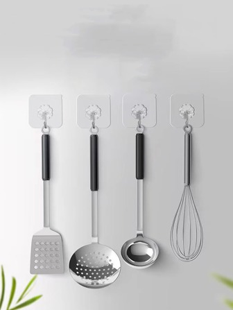 10/20入組透明梅花形掛勾，適用於浴室、廚房和客廳等多種用途