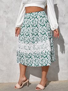 Váy Plus Size Tương phản ren Hoa Boho - Nhiều màu - Xem 4