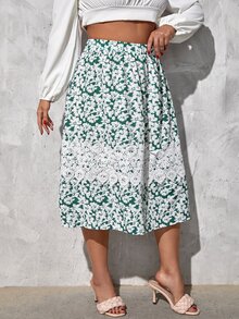 Váy Plus Size Tương phản ren Hoa Boho - Nhiều màu - Xem 5