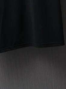 Manfinity Tops Nam Hoạt hình Lá thư Giải trí - màu đen - Xem 3