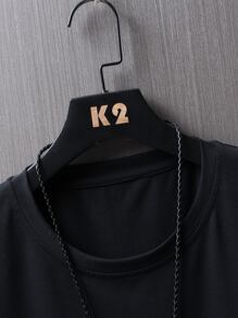 Manfinity Tops Nam Hoạt hình Lá thư Giải trí - màu đen - Xem 6