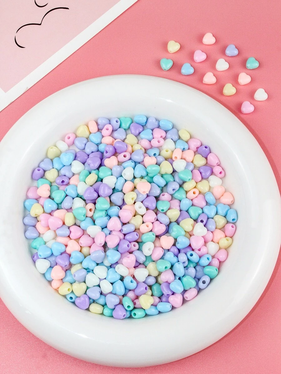300入組心形釘珠DIY首飾配件 - 彩色 - 查看 1