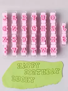 1 set molde de galleta en forma de alfabeto - Rosa - Ver 1