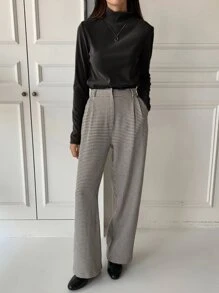 DAZY Camiseta De Punto Acanalada Con Cuello Falso - Negro - Ver 7