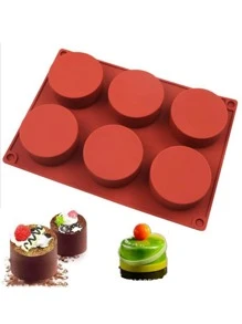 1入組小圓馬卡龍巧克力矽膠模具，可用於6個空格/15個空格/12個空格/55個空格，和1入組16個空格橢圓形巧克力模具 - 棕色 - 查看 4