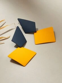 1pair Geometric Drop Earrings - Multicolor - View 2