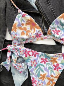Bộ bikini tam giác in hoa, cho kỳ nghỉ hè ở bãi biển - Nhiều màu - Xem 4