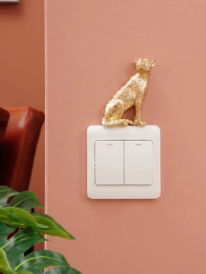 Adesivo de Interruptor com Estampa de Leopardo, Adesivos, Decalque de Parede, Decalque de Vinil para Decoração Doméstica, Itens de Decoração de Primavera Refresquem sua Casa, Adesivos de Decoração Rama Presentes de Aniversário e Formatura