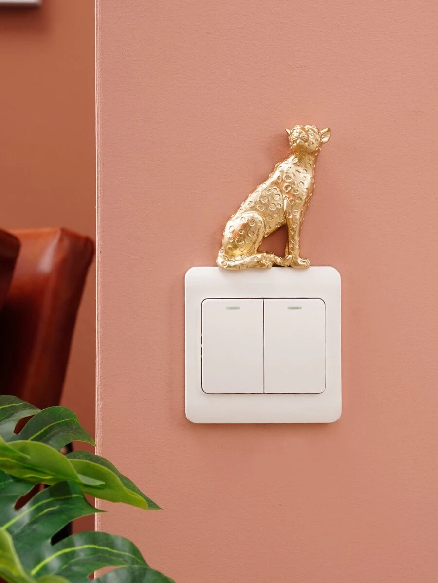 Leopard Design Switch Sticker, Stickers, Wall Decal, Vinyl Decal For Home Decorations, Spring Decoration Items Refresh Your Home, Rama Decoration Stickers Gifts Birthday Graduation