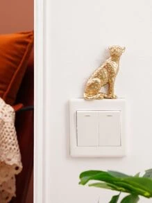 Leopard Design Switch Sticker, Stickers, Wall Decal, Vinyl Decal For Home Decorations, Spring Decoration Items Refresh Your Home, Rama Decoration Stickers Gifts Birthday Graduation - Gold - View 7