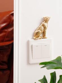 Leopard Design Switch Sticker, Stickers, Wall Decal, Vinyl Decal For Home Decorations, Spring Decoration Items Refresh Your Home, Rama Decoration Stickers Gifts Birthday Graduation - Gold - View 5