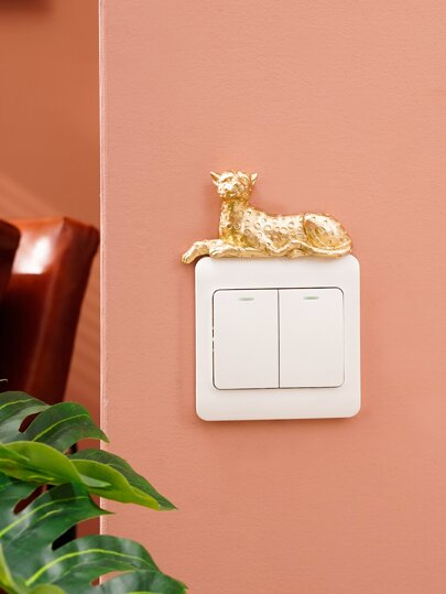 Leopard Design Switch Sticker, Stickers, Wall Decal, Vinyl Decal For Home Decorations, Spring Decoration Items Refresh Your Home, Festival Decoration Stickers Gifts Birthday Graduation