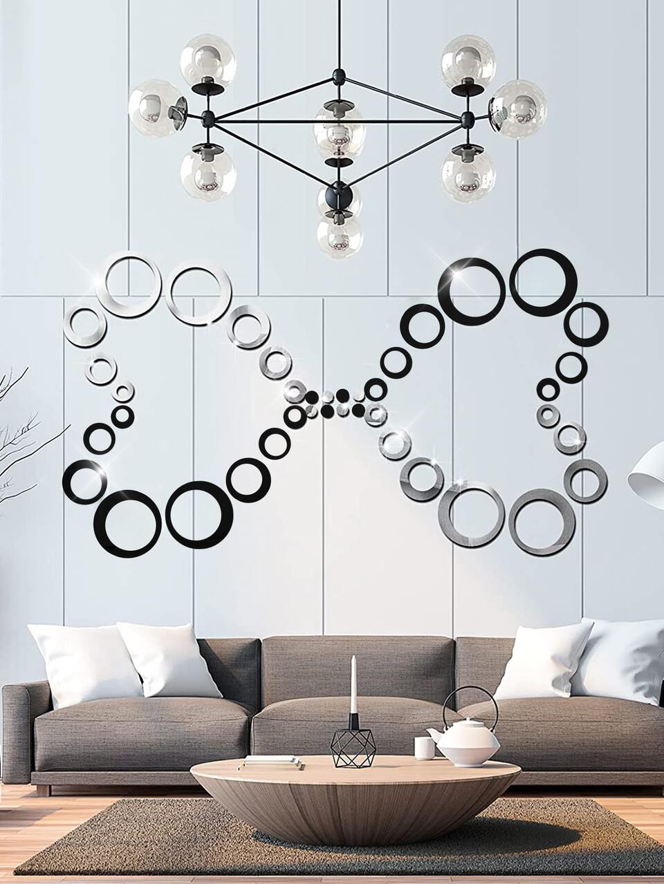 24pcs Circle Mirror Wall Sticker
