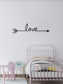 1入組箭頭和字母圖案極簡風格壁貼裝飾 - 黑色 - 查看 5