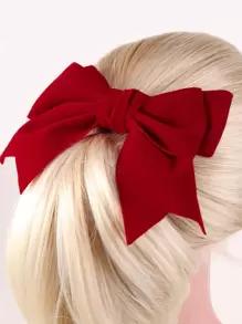 女孩蝴蝶結髮夾 - 紅色 - 查看 1