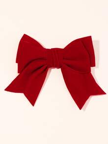 女孩蝴蝶結髮夾 - 紅色 - 查看 2