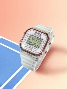 1 件装干电池女士玫瑰金边框电子手表适合日常生活和节日礼物作为学生返校礼物 - 白色 - 查看 4