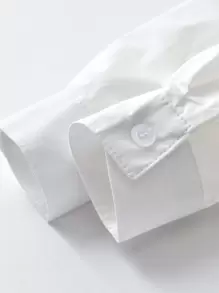 SHEIN 男小童領結前排扣襯衫和背帶褲 - 黑與白 - 查看 4