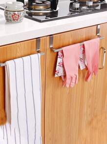 1pc Stainless Steel Towel Bar - Silver - View 1