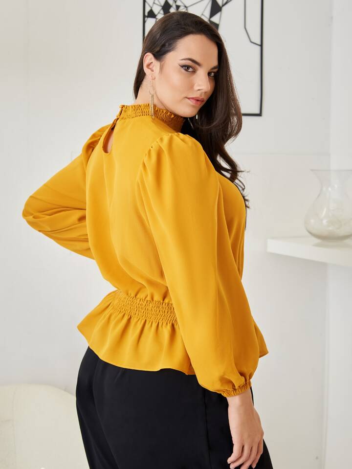 blusa peplum blusa mostaza shein