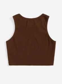 SHEIN Niñas Top tank con diamante de imitación con patrón de letra