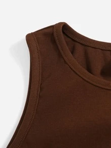 SHEIN Niñas Top tank con diamante de imitación con patrón de letra