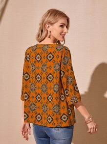 EMERY ROSE 滿版圖案印花上衣 - 彩色 - 查看 2