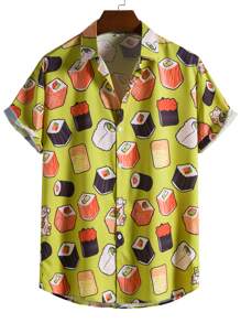 Manfinity Hypemode Men Random Sushi Print Shirt - Multicolor - View 1