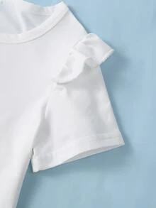 SHEIN Đầm bé gái Xù Hoạt hình Tim Dễ thương - trắng - Xem 3