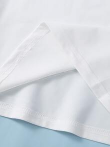 SHEIN Đầm bé gái Xù Hoạt hình Tim Dễ thương - trắng - Xem 4