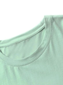 Manfinity EMRG Camiseta Gráfica Para Hombre Con Diseño De Alas Y Eslogan - verde menta - Ver 7