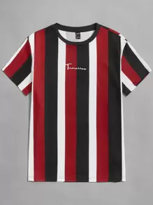 Manfinity VCAY Tops Nam Lá thư Sọc Kỳ nghỉ - Nhiều màu - Xem 1