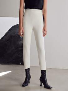 MOTF PREMIUM CROPPED SIDE STRIPE TROUSERS - White - View 10