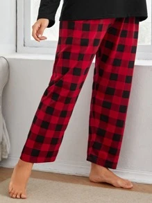 Pantalones de dormir de cuadros - Rojo - Ver 4