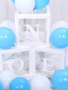 3 piezas de cajas de globos de 25x25cm, 1 pieza de caja decorativa de globo, decoración de fiesta - Blanco - Ver 3